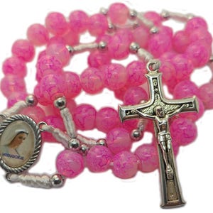 Rosary Gift Multicolor Blue Pink Rosaries From Medjugorje Our Lady / Divine Jesus Center + Gift Bag for Woman Man