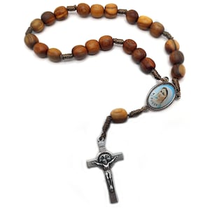 Our Lady Of Medjugorje Rosary Peace Chaplet of Medjugorje Olive Wood Rosary WIth St Benedict Cross
