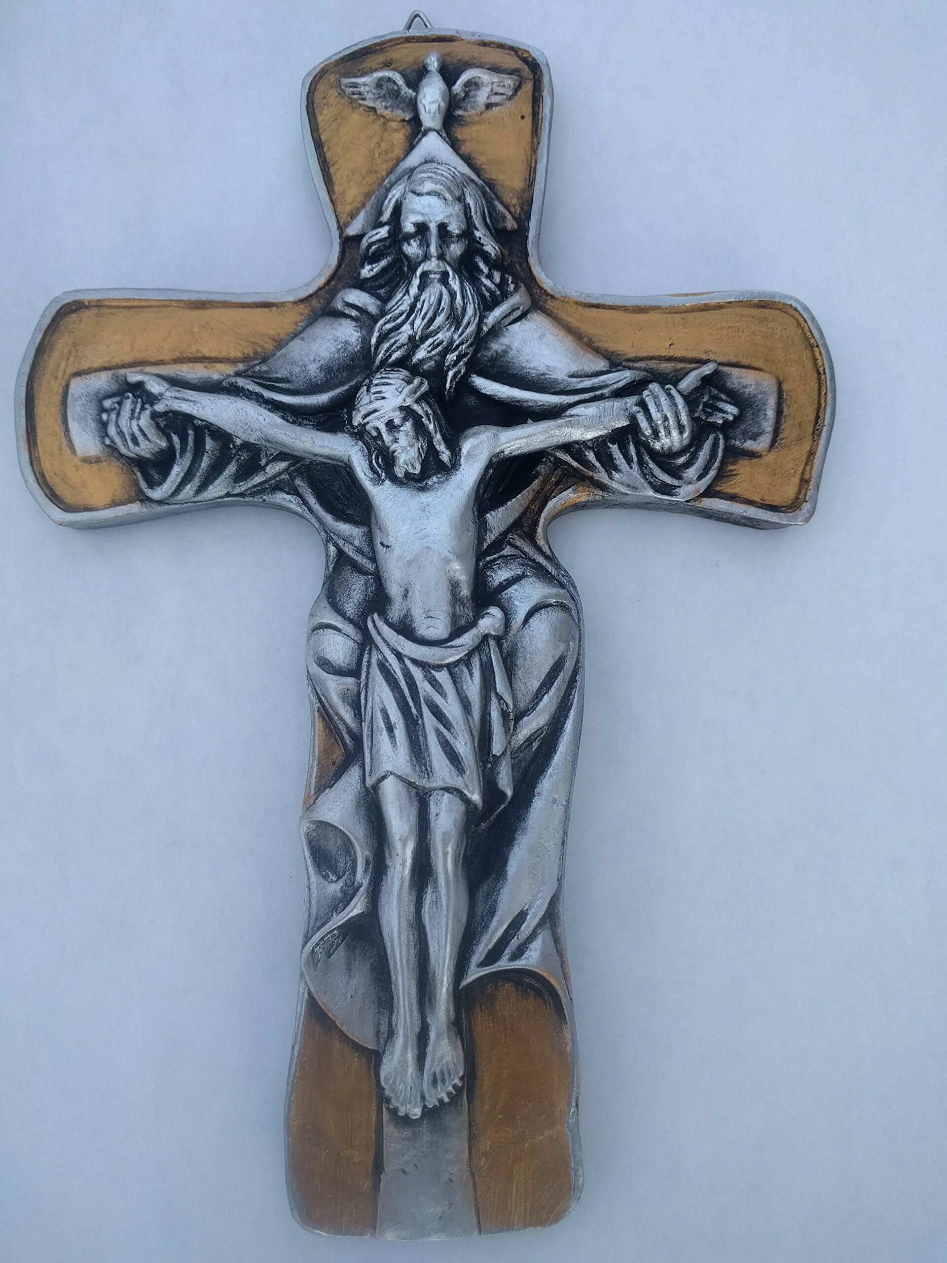 Crocifisso Da Parete Santa Trinità – Statua Sacra In Poliresina 39,9 Cm – Decorazione Religiosa ICE ARMOR - 3