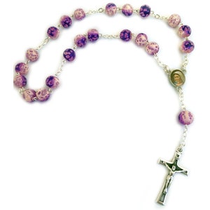 Our Lady Of Medjugorje Rosary Peace Chaplet of Medjugorje Red Pink Blue Purple Gray Sky Blue