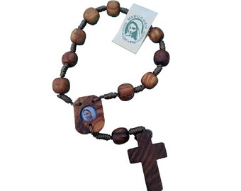 One Decade Pocket Clasp Rosary OLIVE WOOD From Medjugorje