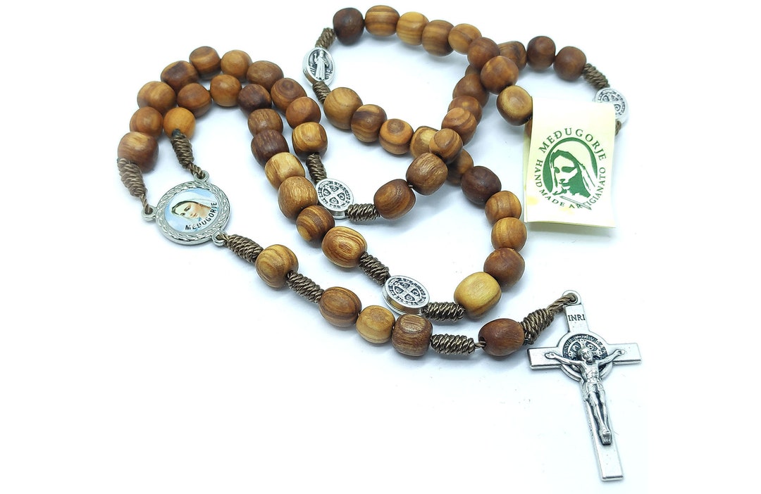 St Saint Benedict Rosary Our Lady Center Benedict Cross OLIVE WOOD ...