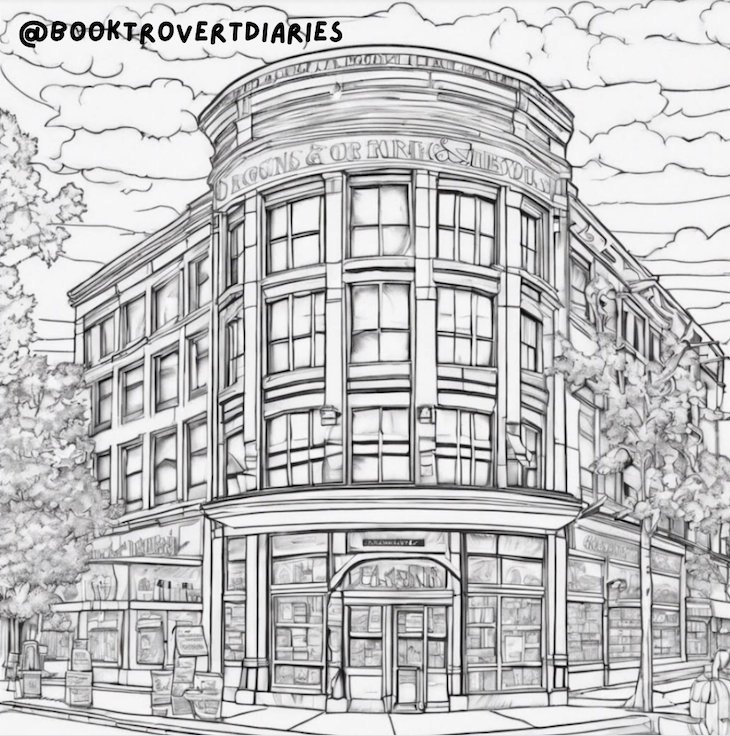Barnes and Noble coloring Page, Downloadable - Etsy