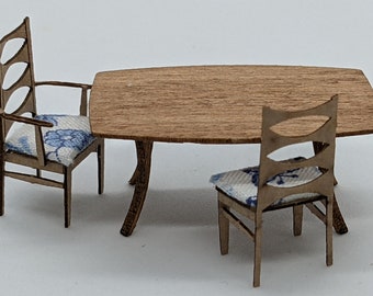 Quarter Inch Mid-Century Dining Table and Six Chairs Kit