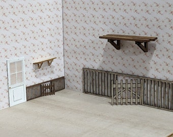 Quarter Inch Miniature Rustic Shelf and Lamb Pen Kit