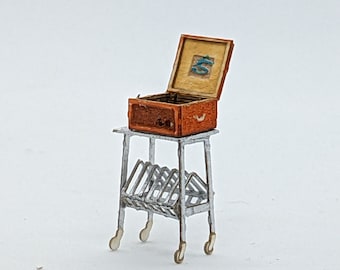 Quarter-inch Mid-Century square record player and &quot;Disc Jockey&quot; kit
