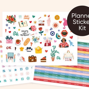 Stickerpakket planner: A5-stickers kalender, dagboek en plakboek