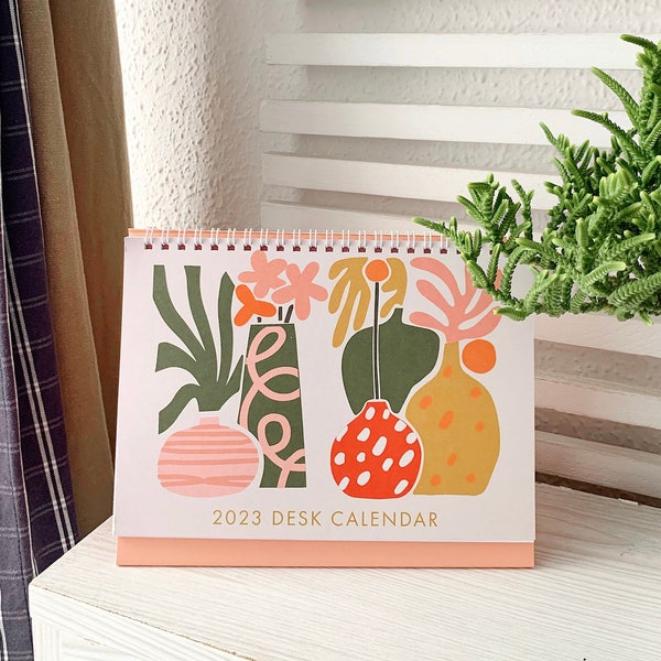 2023 Matisse Desk Calendar (with Bonus Stickers), Inspirational Quotes, Monday Start, Portrait Abstract Desk Calendar 2023, A5