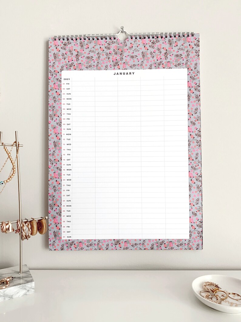 2021 Wall Calendar Family Wall Planner 2021 Floral 2021 Etsy