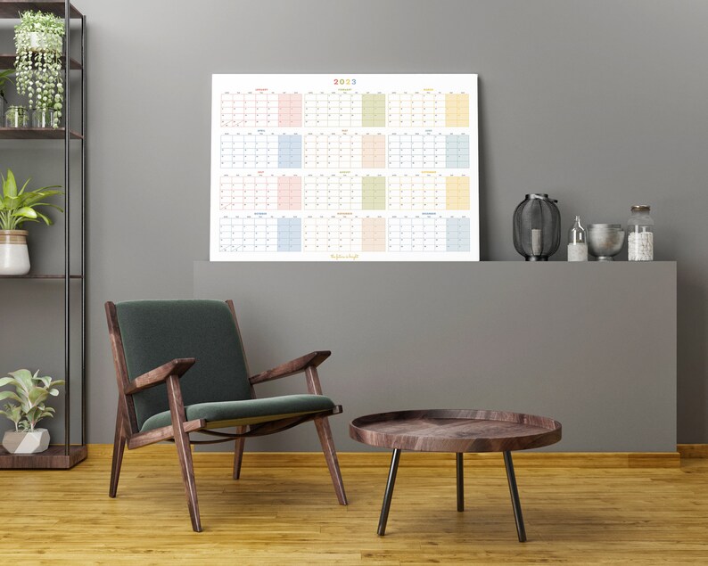 Printable Wall Planner 2023 Wall Calendar A1 Printable Wall Etsy UK