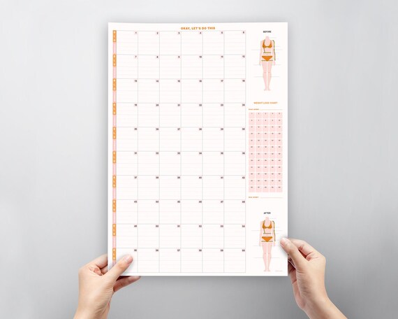 Weight Loss & Fitness Tracker, Wall Planner, Diet, Exercise, Workout  Tracker A3 - Etsy