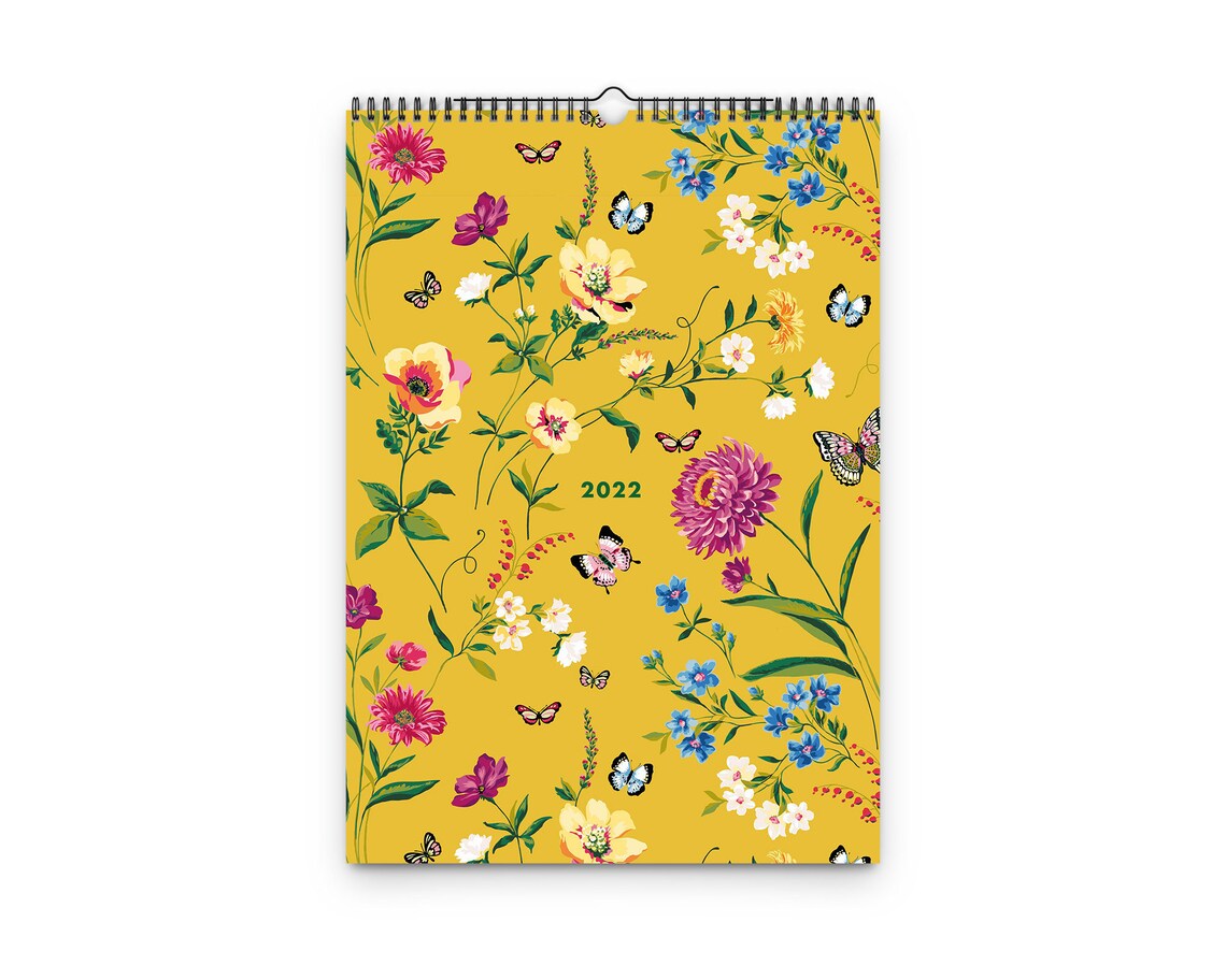 2022 Family Wall Calendar Family Wall Planner Floral 2022 Etsy
