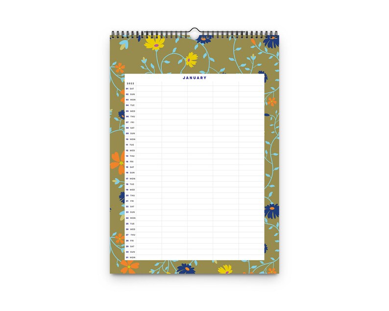 2022 Family Wall Calendar Family Wall Planner Floral 2022 Etsy UK