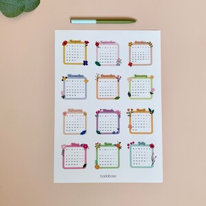 Monthly Calendar Stickers for DIY Planners, Diaries, Journals. 2023 ...