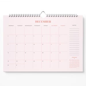 2025 Minimal Horizontal Wall Calendar Planner - A3 and A4 Size Options