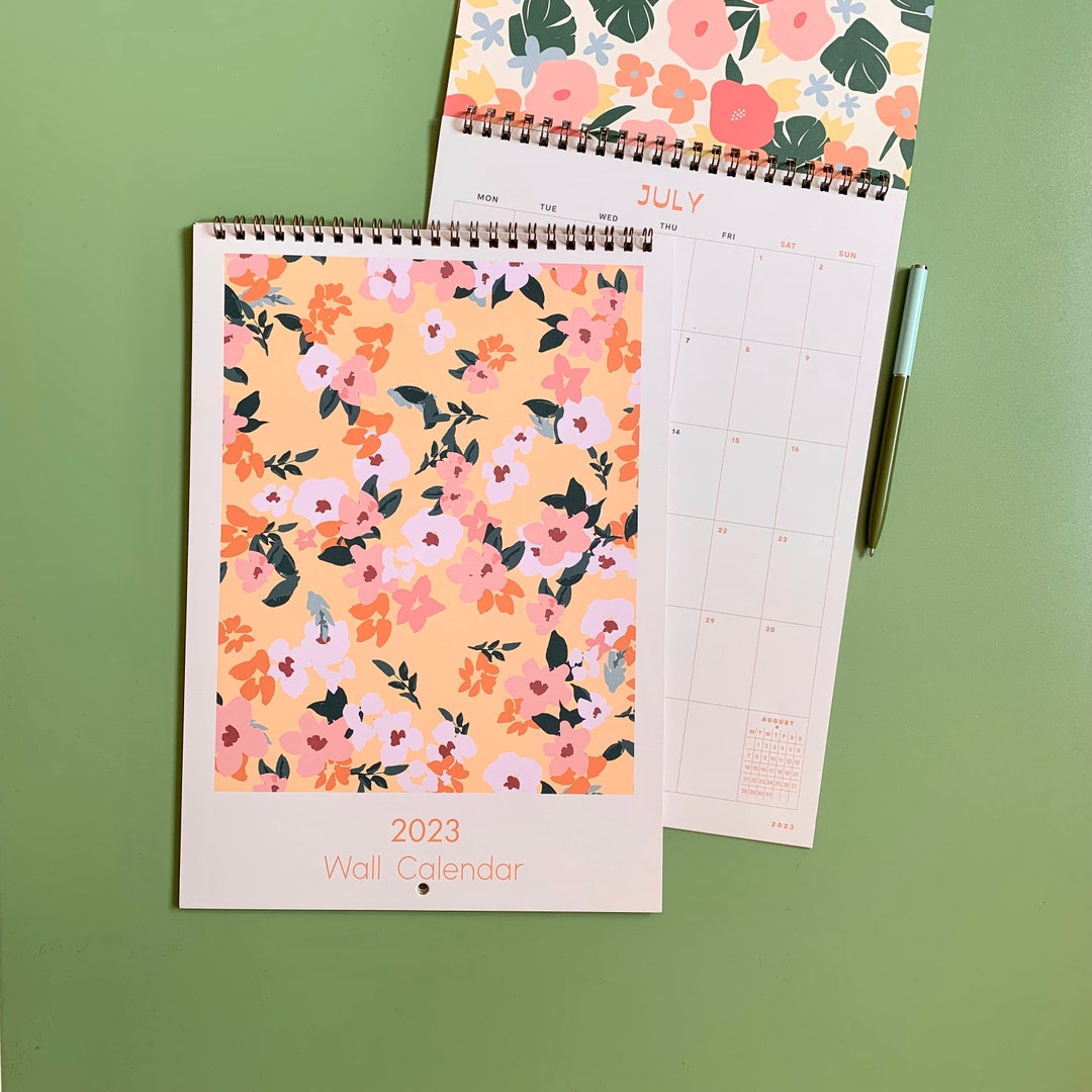 Vintage Floral Wall Calendar 2023 Boho Style with Planner Etsy 日本