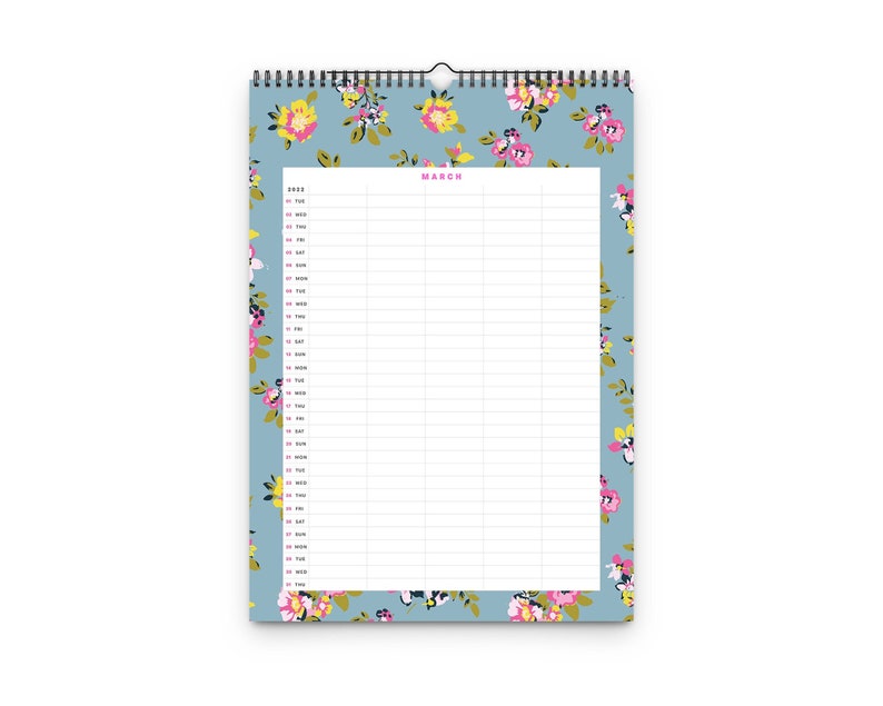 2022 Family Wall Calendar Family Wall Planner Floral 2022 Etsy UK
