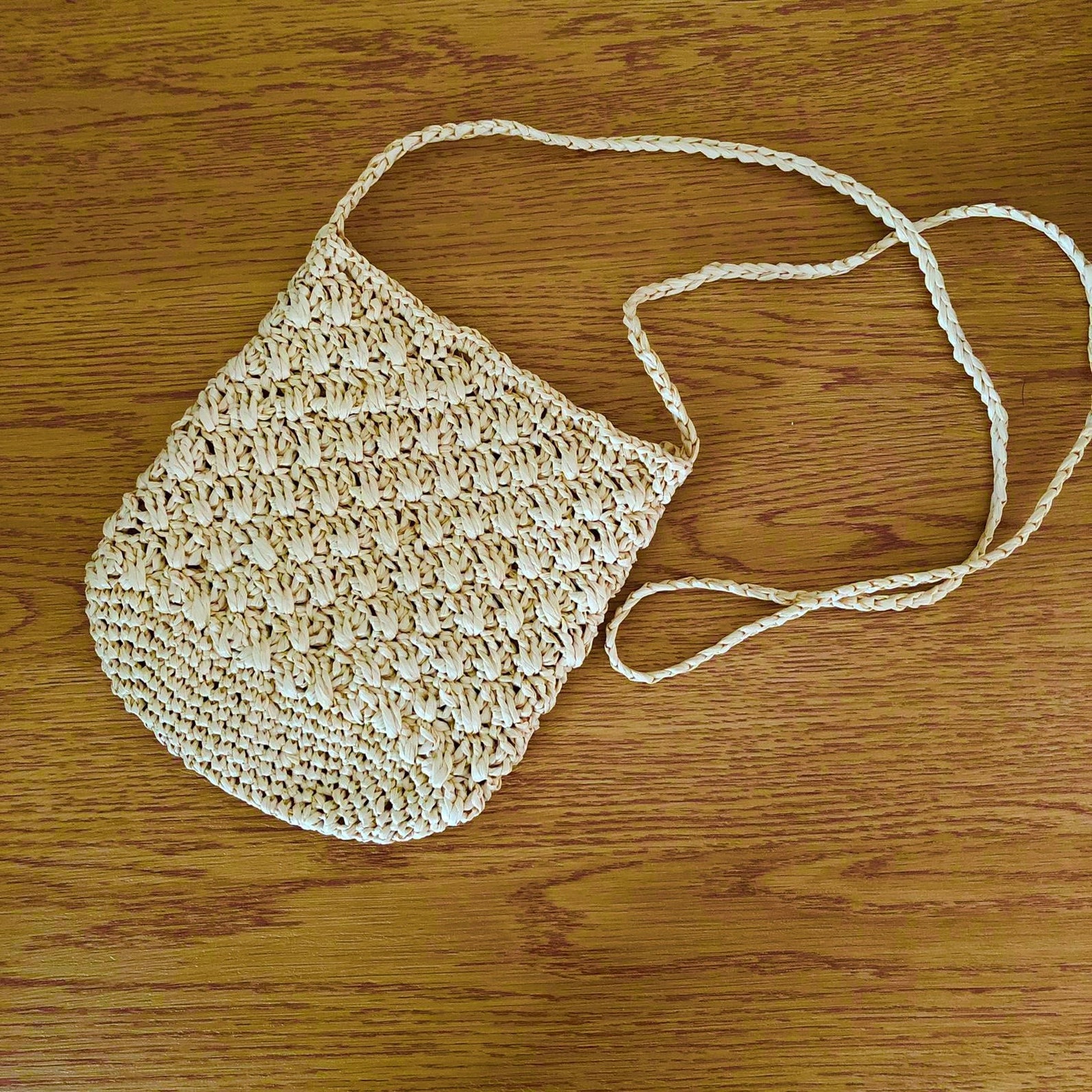 Crochet Sling Bag Natural Raffia Bag Handmade Fun Chic Etsy