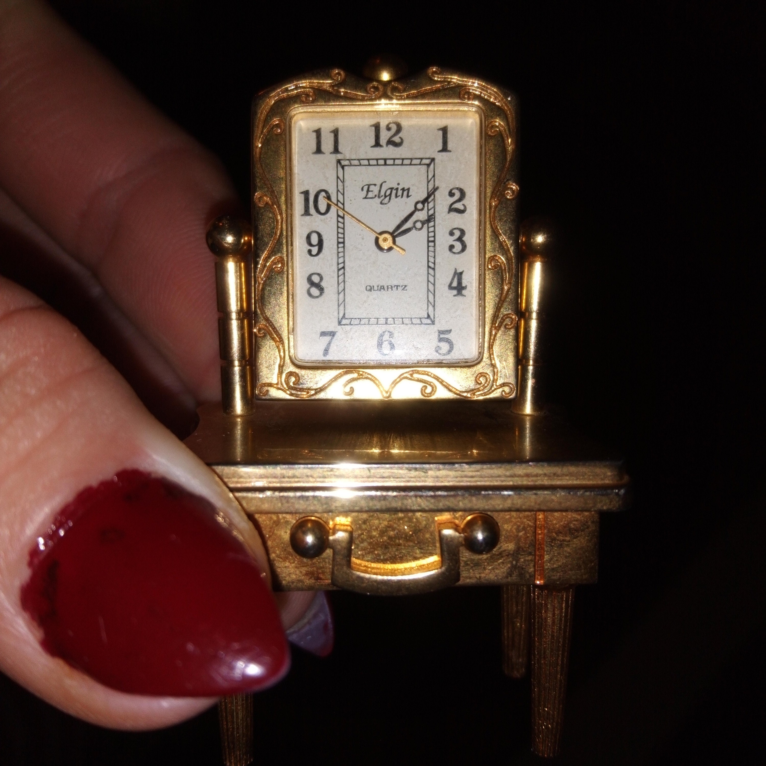 Miniature Elgin Sewing Machine Clock Etsy