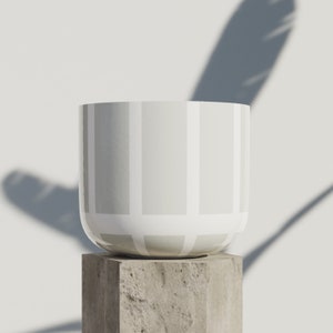 Model 203 - Fiberglass Planter 14&quot;x  12&quot; - Stripe Pattern- Subtle Color