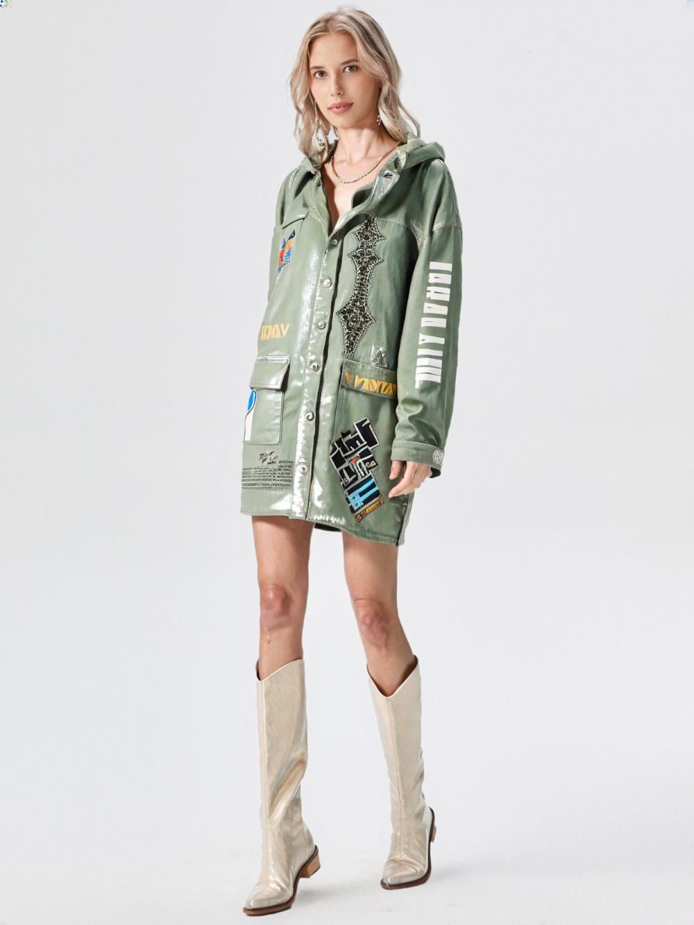 00s abercro padded n-3b militarycoat y2k Military boa jacket