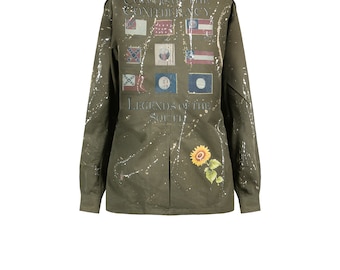 Original Customized Solid Color Upcycled Military Jacket