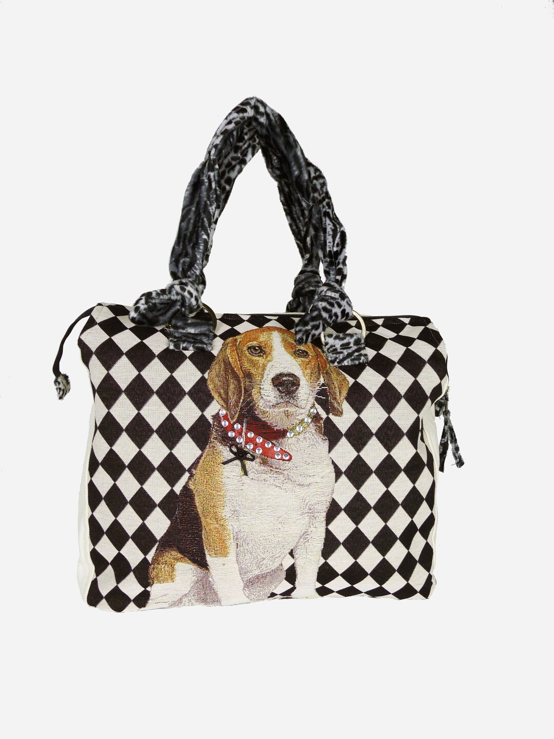 Animalier Shopper Bag With Dog Print and Applied Charms Etsy