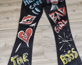 パンツ ISSUE 90s vintage artistic painted pants Vintage 1990s VERSACE JEANS COUTURE Pop Art Graffiti Stripe