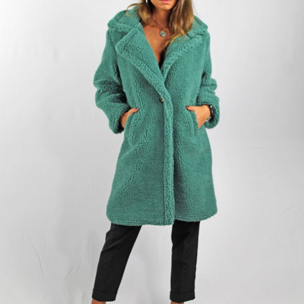 Manteau en laine ours en peluche manteau de fourrure ours en peluche manteau en peluche d'hiver vêtements d'hiver manteau de fourrure chaud