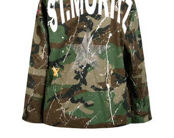 Camouflage Jacket, Camouflage Jacket, Upcycled Custom, Hand