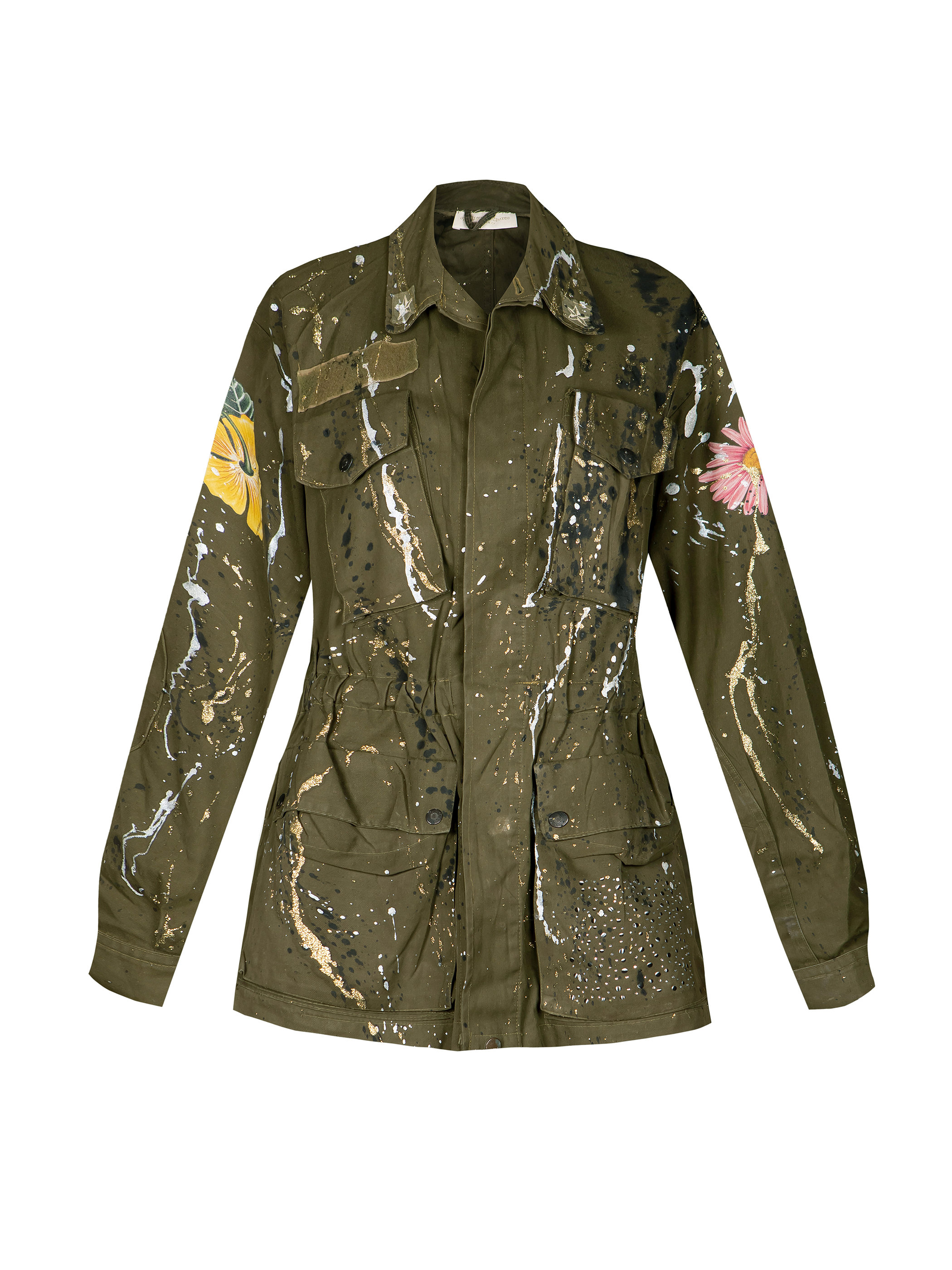 Original Customized Solid Color Upcycled Military Jacket Original Customized Solid Color Upcycled Military Jacket