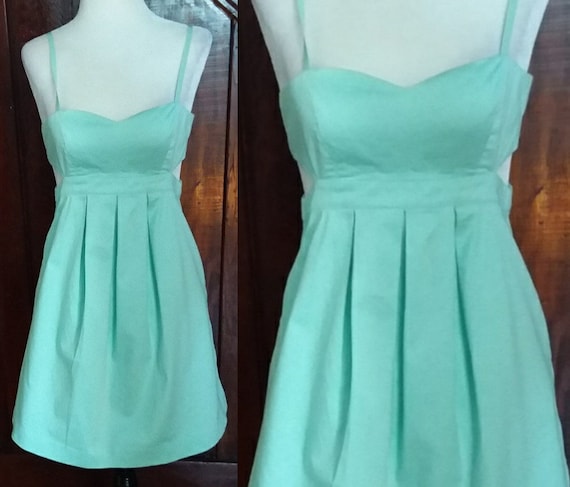 90s Sundress/Vintage Sundress/Mint Green Sundress/
