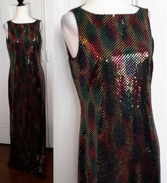 Vintage Sequin Gown/Evening Gown/Christmas Gown/Ch