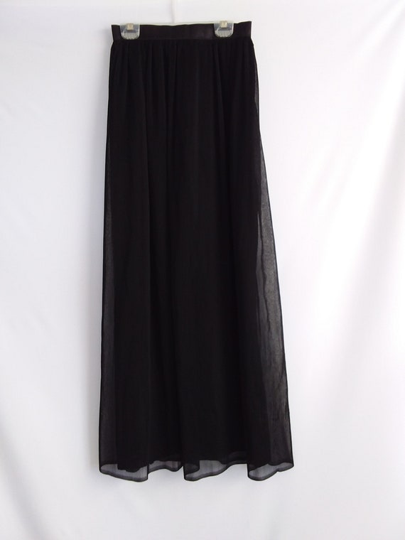 Black Pleated Midi Skirt/Vintage Midi Skirt/Evenin