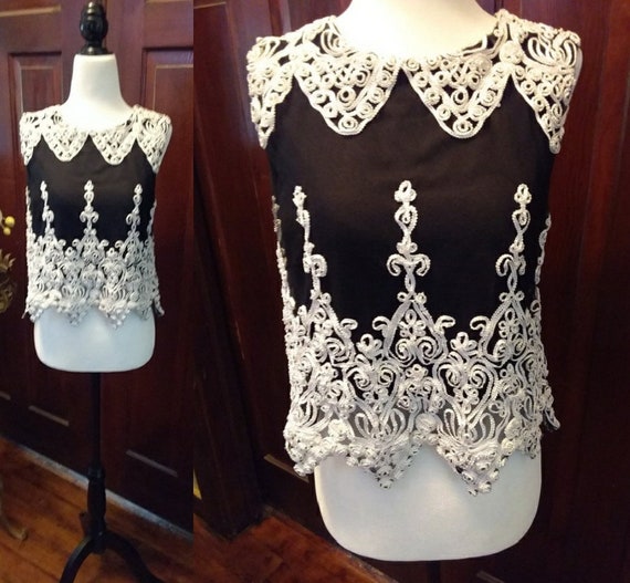 Vintage Embroidered Top/Formal Blouse/Formal Top