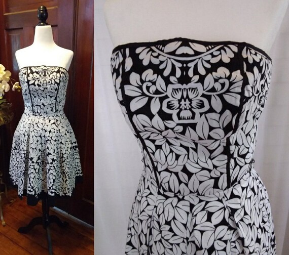 Black and White Vintage Audrey Hepburn Dress/Strap