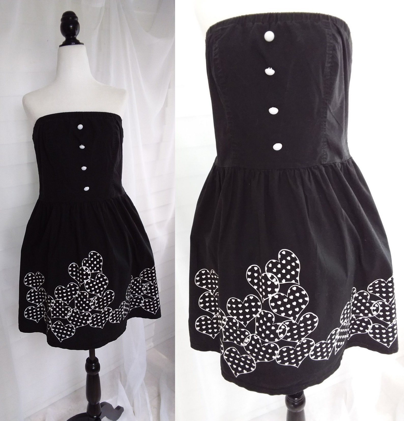 Vintage Black Cotton Sundress/Boho Sundress/70s Sundress | Etsy