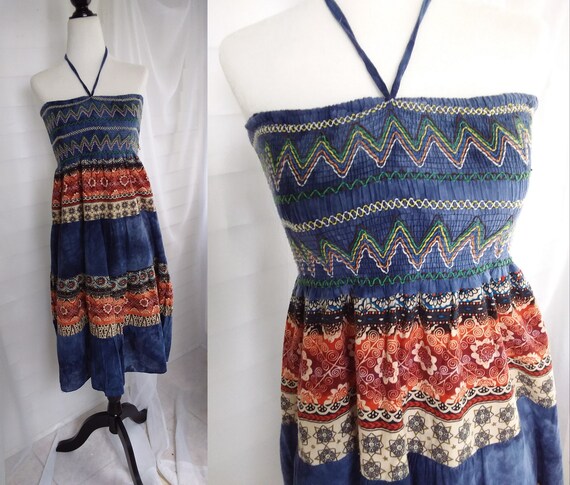 Boho Indian Cotton Peasant Dress