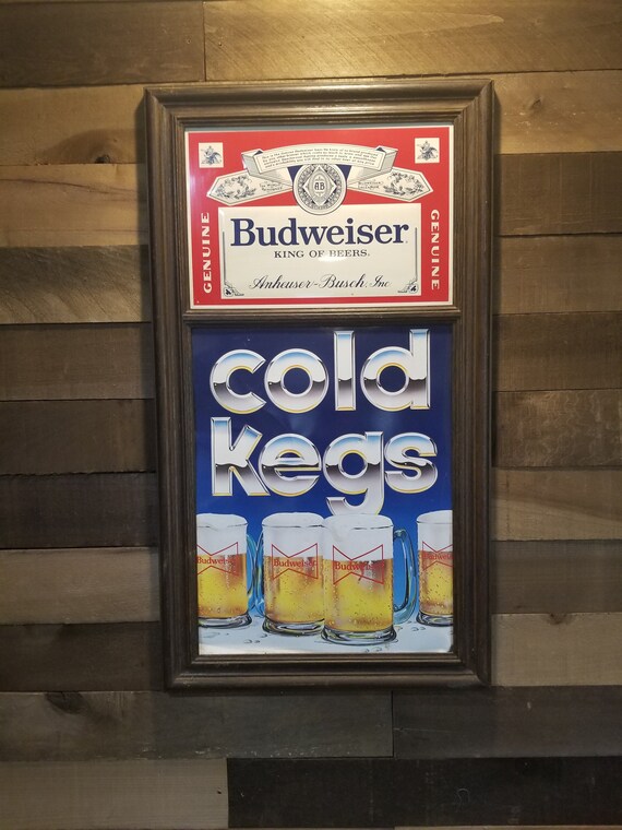 1980's Budwesiser Cold Kegs Sign Etsy