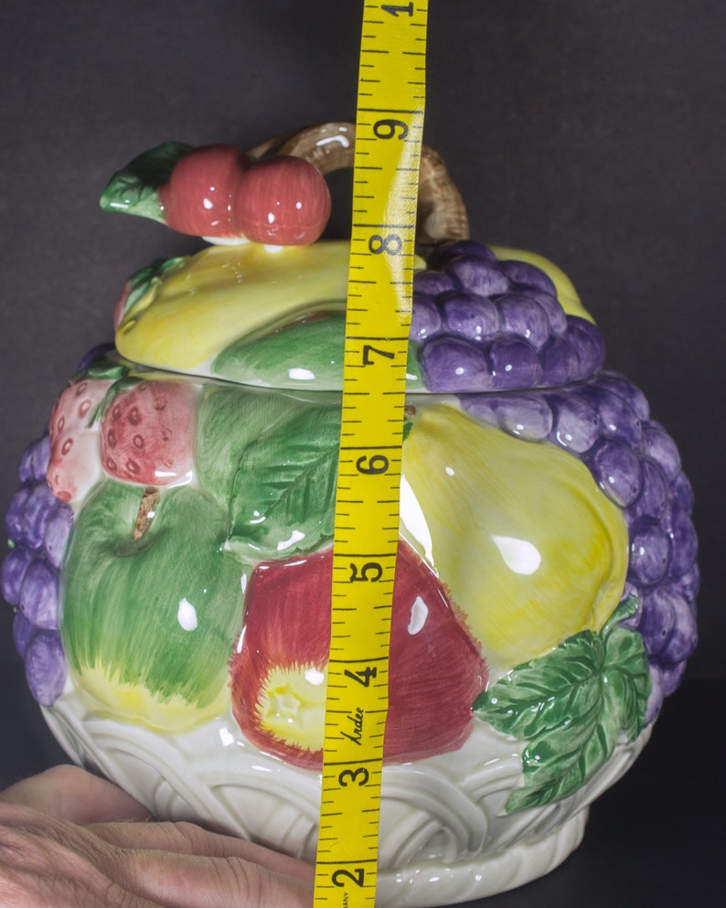 Vintage Otagiri Fruit Basket Cookie Jar Hand Painted Etsy