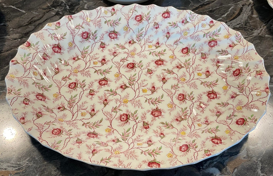 Copeland Spode Rosebud Chintz 15 Oval Serving Platter Etsy