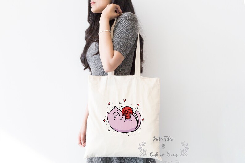 Cute Cat Tote Bag-Animal Lover Tote Bag-Funny Tote Bag-Cat Tote Bag-Gifts For Cat Lovers-Gifts For Her-Gifts For Him-Shopping Bag