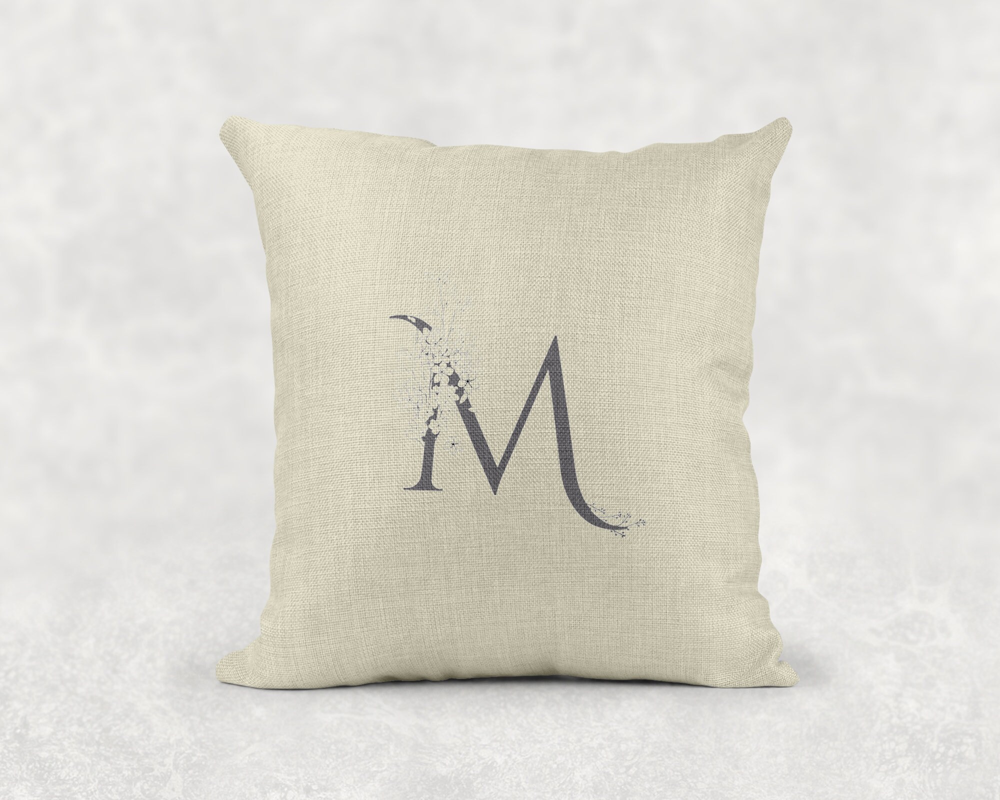 grey initial cushions