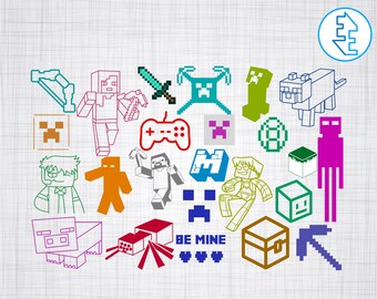 Minecraft Svg Etsy - donate to animals square people svg png clipart party file cricut cut for dxf eps kids decorations mine craft