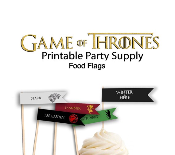 Printable Game Of Thrones Cupcake Topper Flags Christmas Etsy