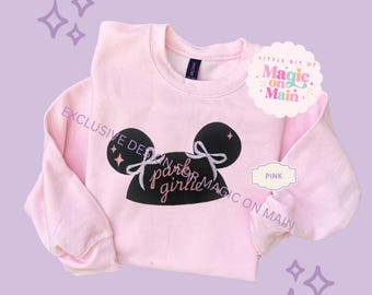 Disneyland Bow Shirt, Disneyland Bow Sweater, Pink Disneyland Sweater, Pink Disneyland Sweatshirt,  Cute Disneyland Sweatshirt, Cute Disney