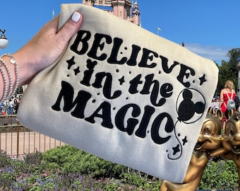 Embroidered Disneyland Sweatshirt, Mickey Minnie Magic Theme Park Apparel