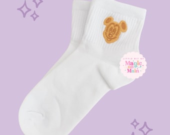 Calcetines de Disneyland, calcetines de Disney World, calcetines de Mickey, calcetines de Mickey con textura de gofre.