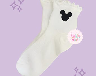 Calcetines de Disneyland, calcetines de Disney World, calcetines de Mickey, calcetines de Minnie, bocadillos de Disney, gofre de Mickey