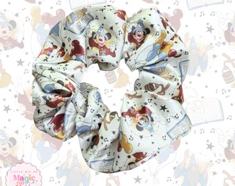 Magical Sorcerer Mickey Scrunchie, 2-Inch Width Hair Accessory